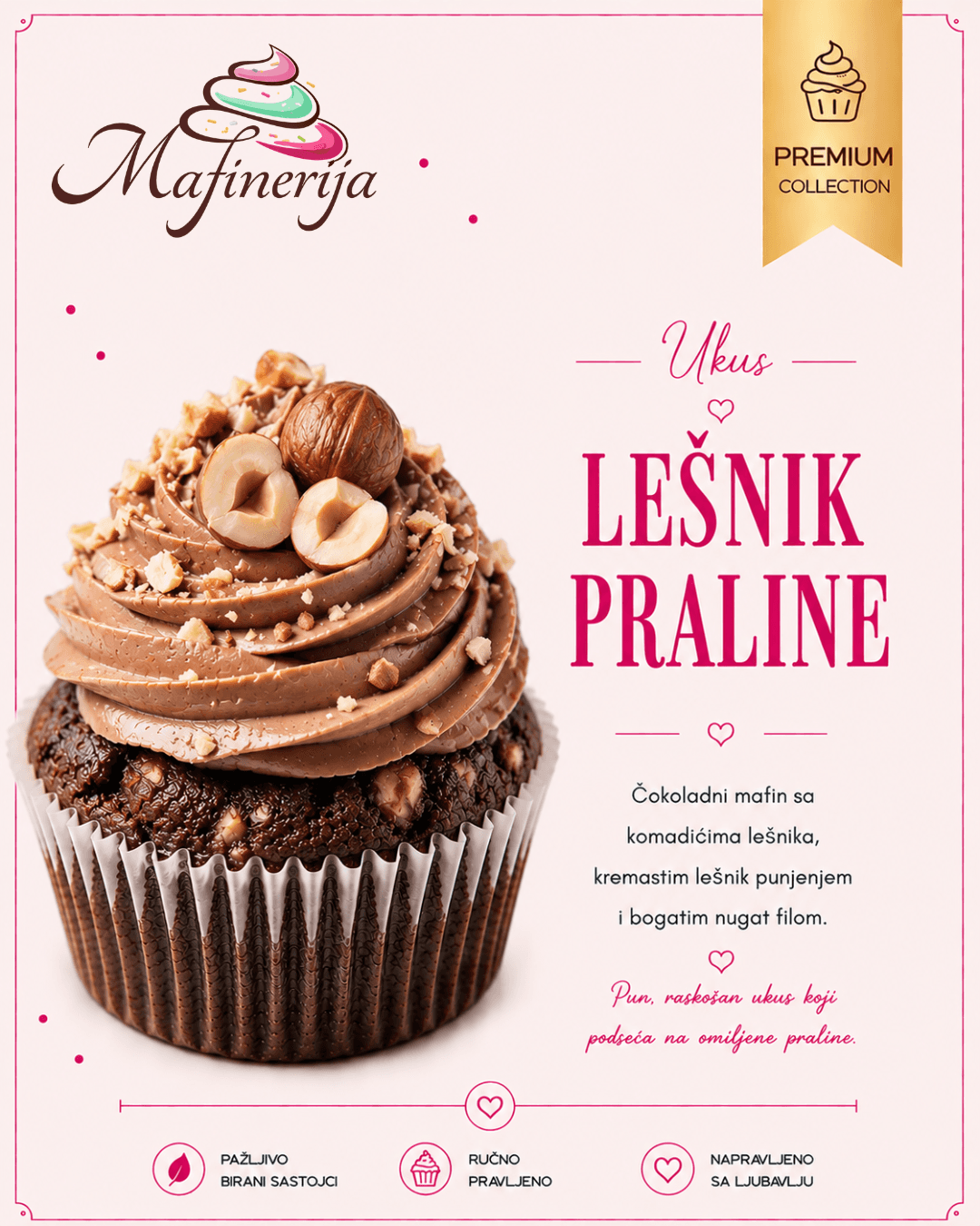 Lešnik praline ukus