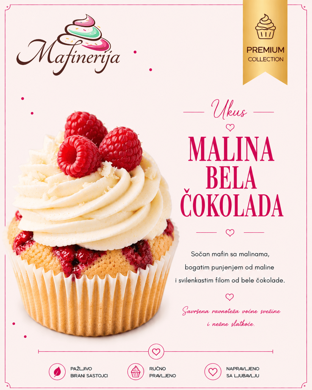 Malina bela čokolada ukus